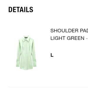 Silk shoulder padded shirt dress